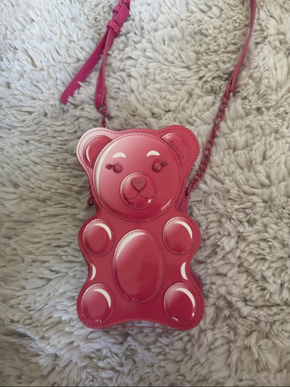 Betsey Johnson Hot Pink Gummy Bear Crossbody Bag for Kids